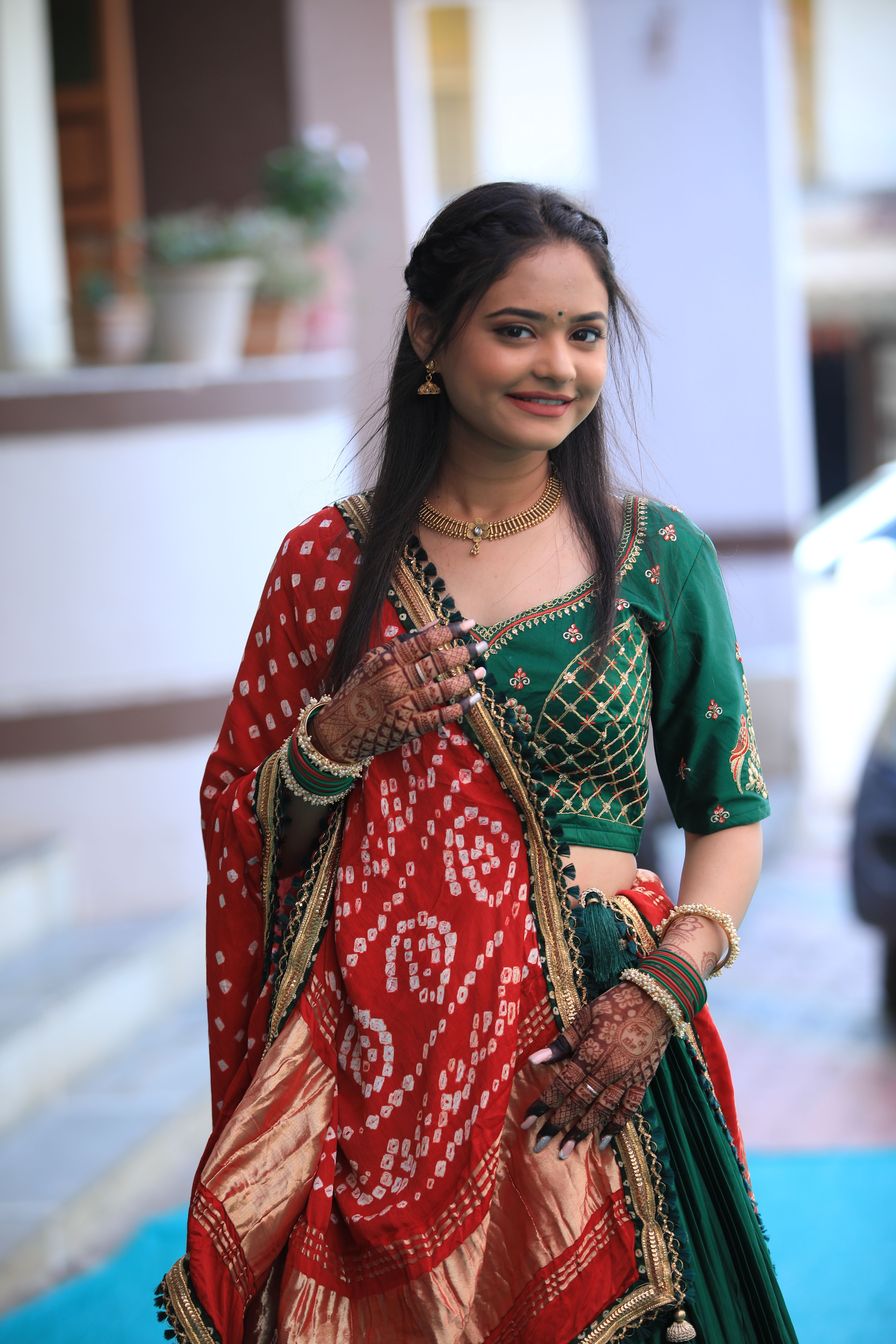 Embellished Semi-Stitched Lehenga & Unstitched Blouse Taping - Image 3